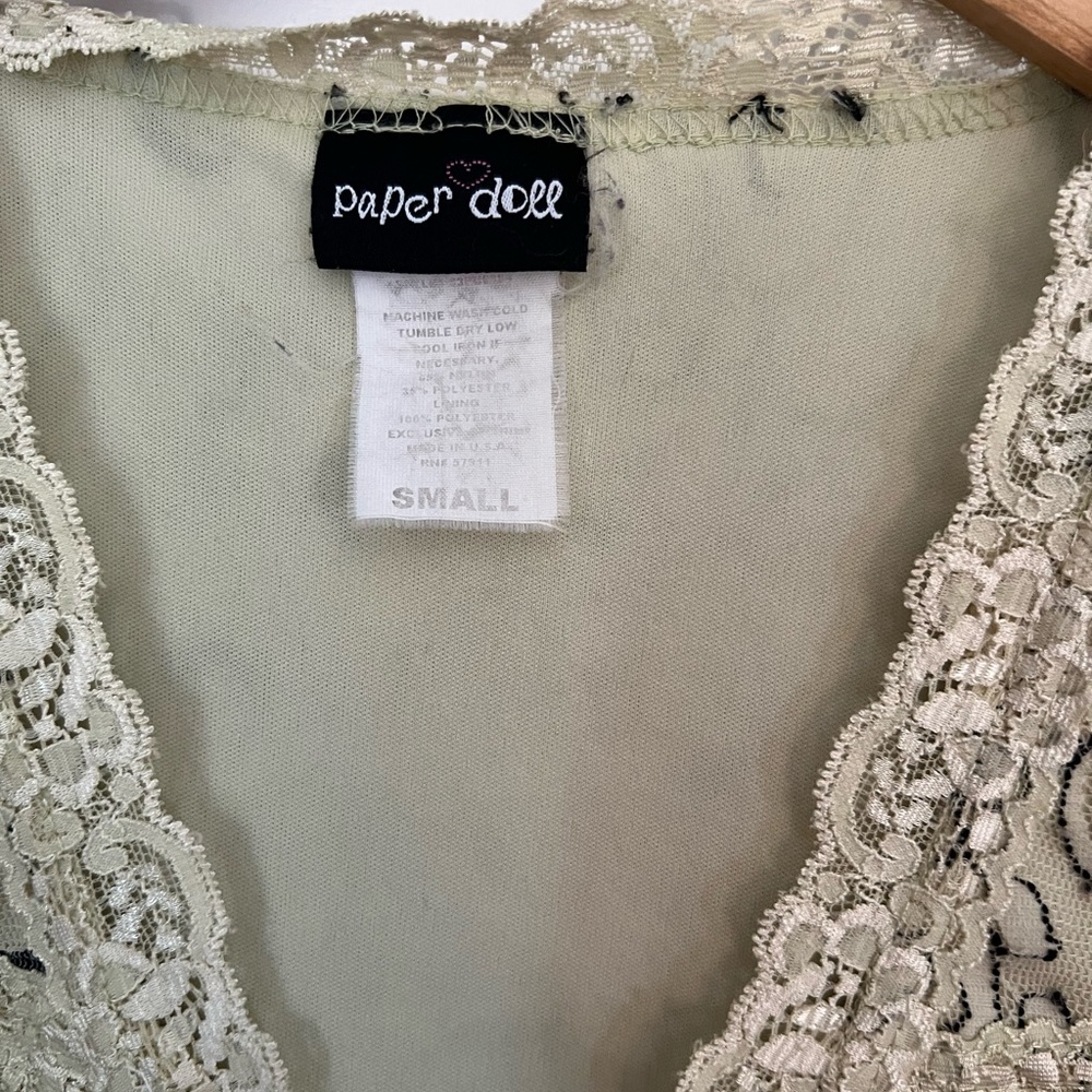 Mesh Overlay Y2K Blouse Whimsygoth Small Coquette - Picture 4 of 4